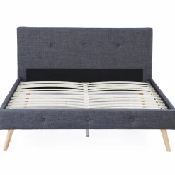 Lit style scandinave 160x200 cm gris*IDMarket