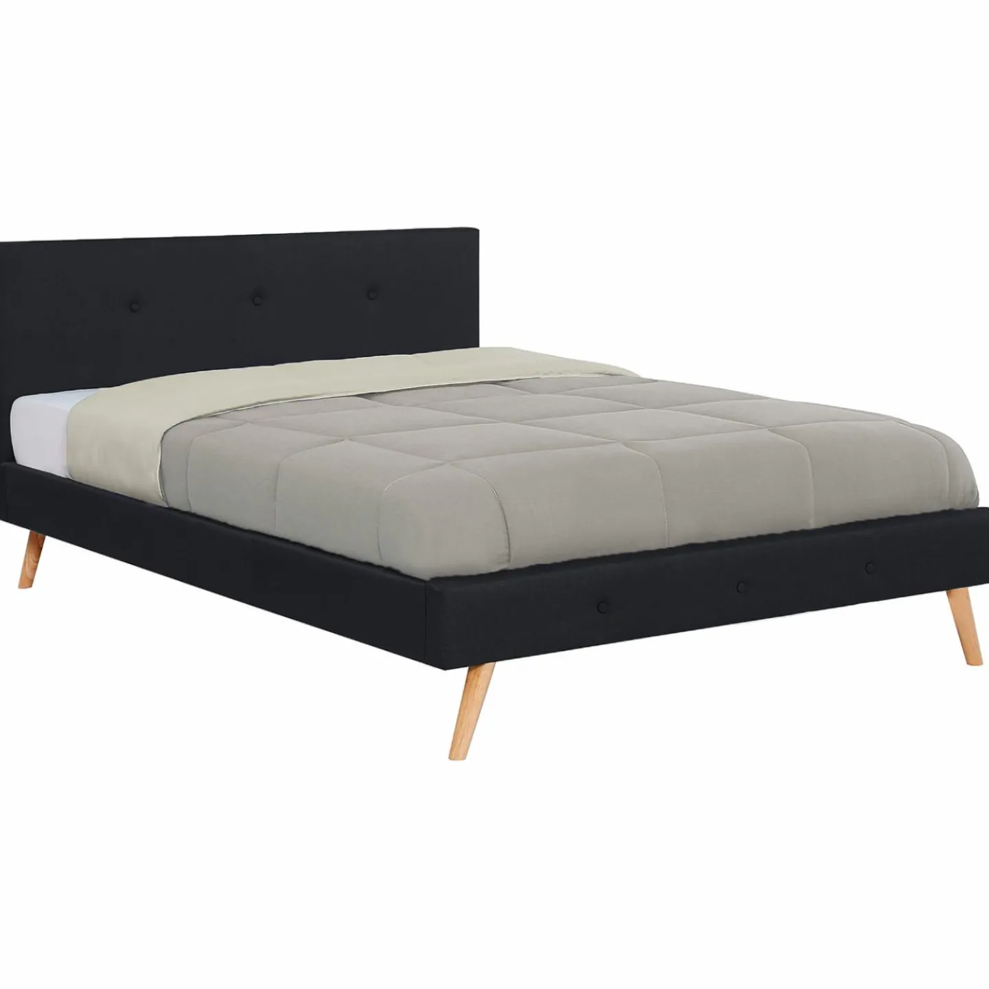 Lit style scandinave 160x200 cm noir*IDMarket