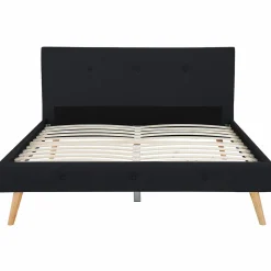 Lit style scandinave 160x200 cm noir*IDMarket