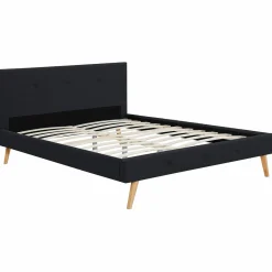 Lit style scandinave 160x200 cm noir*IDMarket