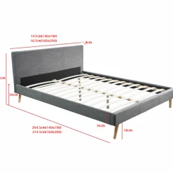 Lit style scandinave 140x190 cm gris*IDMarket Sale