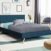 Lit style scandinave 160x200 cm bleu canard*IDMarket Best