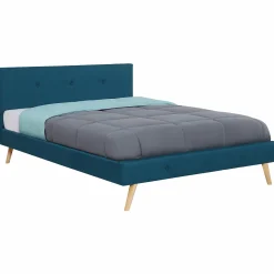Lit style scandinave 160x200 cm bleu canard*IDMarket Best