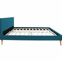 Lit style scandinave 160x200 cm bleu canard*IDMarket Best