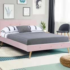 Lit style scandinave 140x190 cm rose*IDMarket Clearance