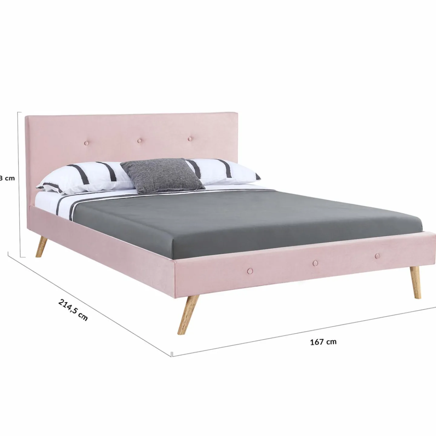 Lit style scandinave 140x190 cm rose*IDMarket Clearance