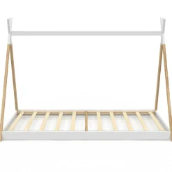Lit tipi enfant sommier bois et blanc*IDMarket Clearance