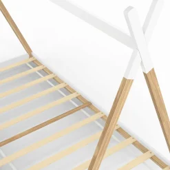 Lit tipi enfant sommier bois et blanc*IDMarket Clearance