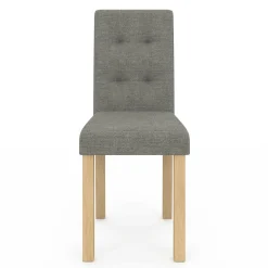 Lot 4 chaises capitonnées gris chiné*IDMarket