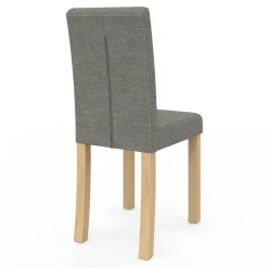 Lot 4 chaises capitonnées gris chiné*IDMarket