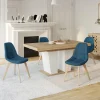 Lot 4 chaises scandinaves bleu canard*IDMarket New