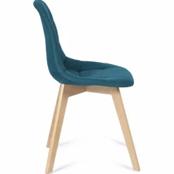 Lot 4 chaises scandinaves bleu canard*IDMarket New