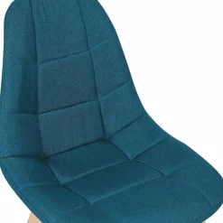 Lot 4 chaises scandinaves bleu canard*IDMarket New