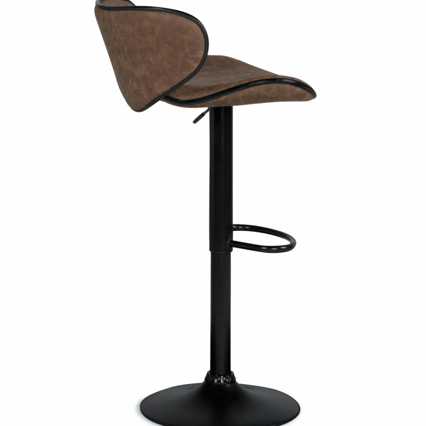 Lot 2 tabourets de bar marron réglables*IDMarket New