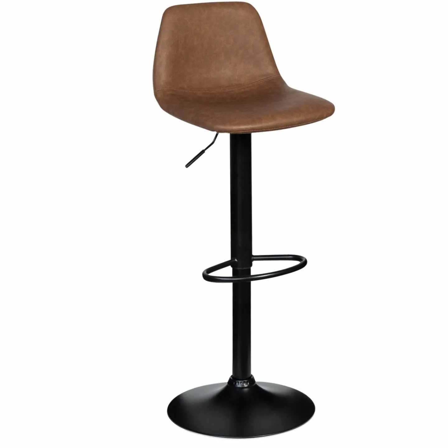 Lot 2 tabourets de bar marron vintage réglables*IDMarket Best