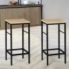 Lot 2 tabourets de bar style industriel bois et métal*IDMarket Clearance