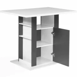 Îlot central bois blanc et gris 110 cm*IDMarket Best