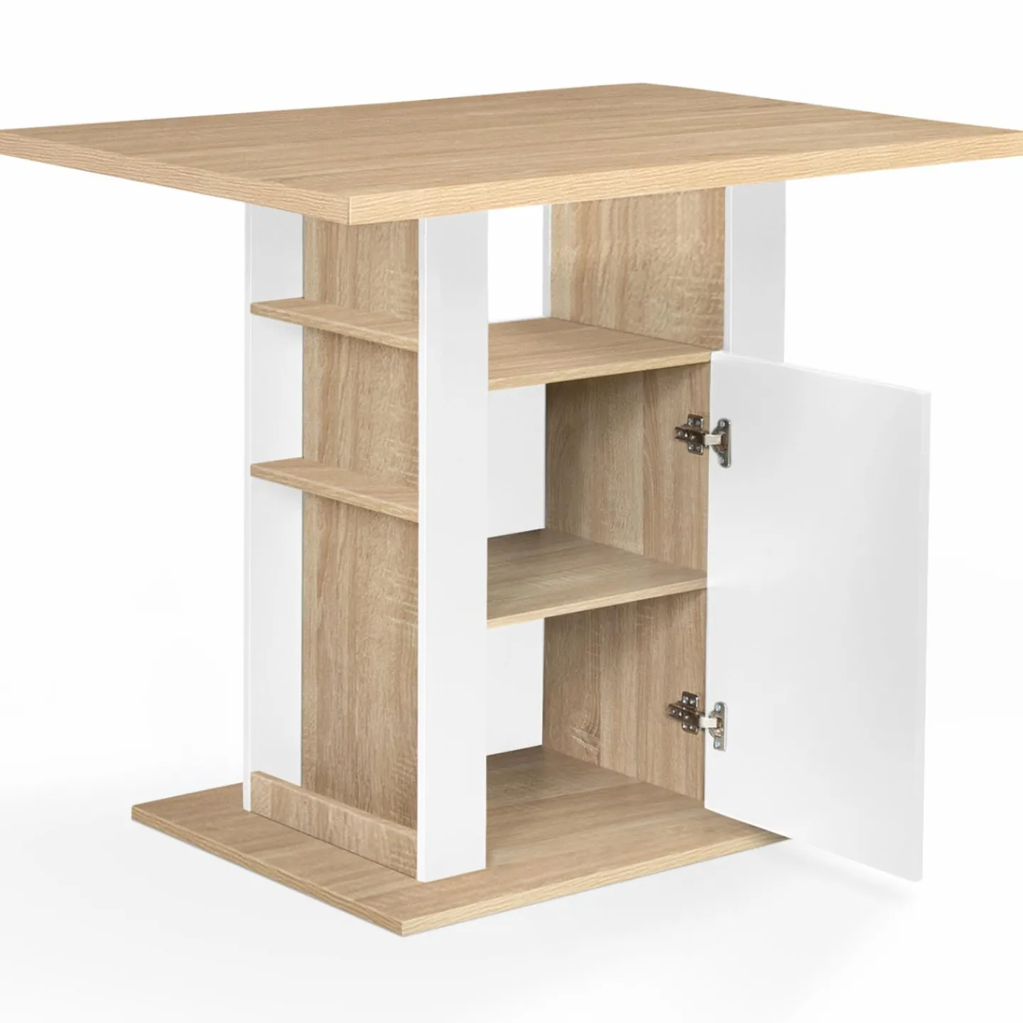 Îlot central bois blanc et imitation hêtre 110 cm*IDMarket Discount