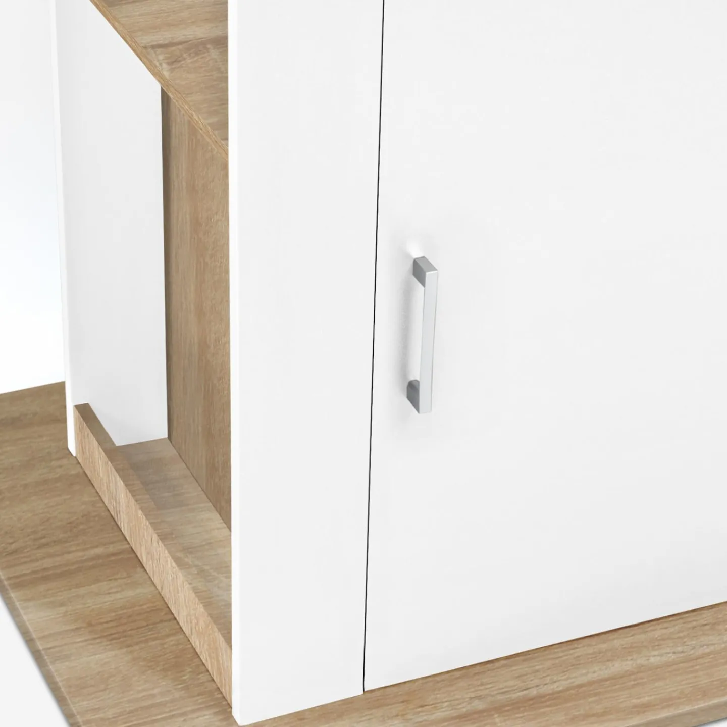 Îlot central bois blanc et imitation hêtre 110 cm*IDMarket Discount