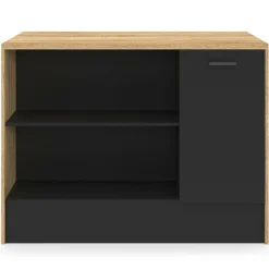 Îlot central bois et noir avec une grande capacité de rangement*IDMarket Sale