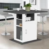 Îlot central cuisine bois gris et blanc 110 cm*IDMarket Online