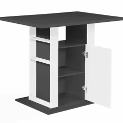 Îlot central cuisine bois gris et blanc 110 cm*IDMarket Online