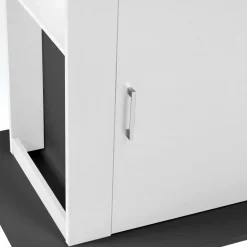 Îlot central cuisine bois gris et blanc 110 cm*IDMarket Online