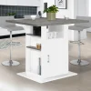 Îlot central cuisine plateau effet béton et bois blanc 110 cm*IDMarket Online