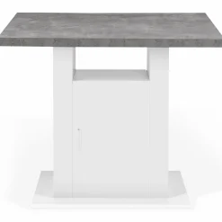 Îlot central cuisine plateau effet béton et bois blanc 110 cm*IDMarket Online