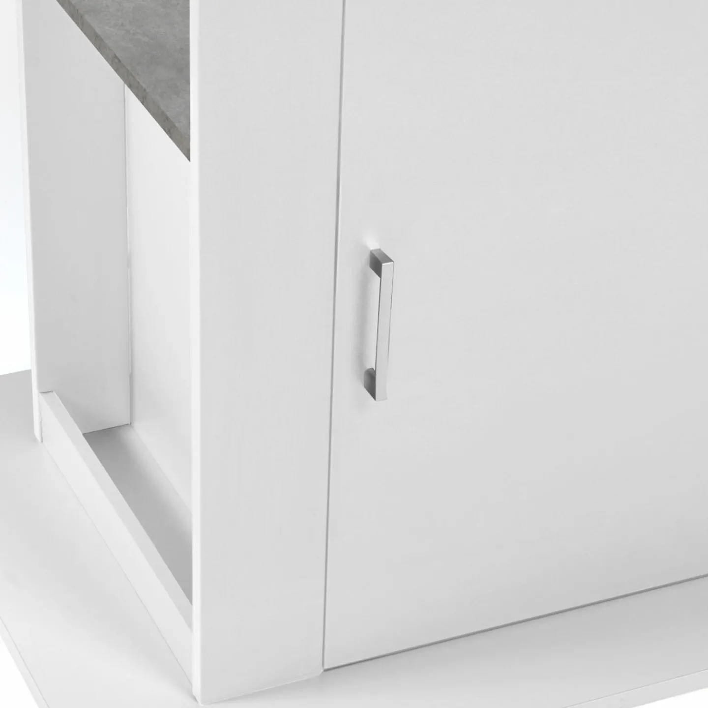 Îlot central cuisine plateau effet béton et bois blanc 110 cm*IDMarket Online