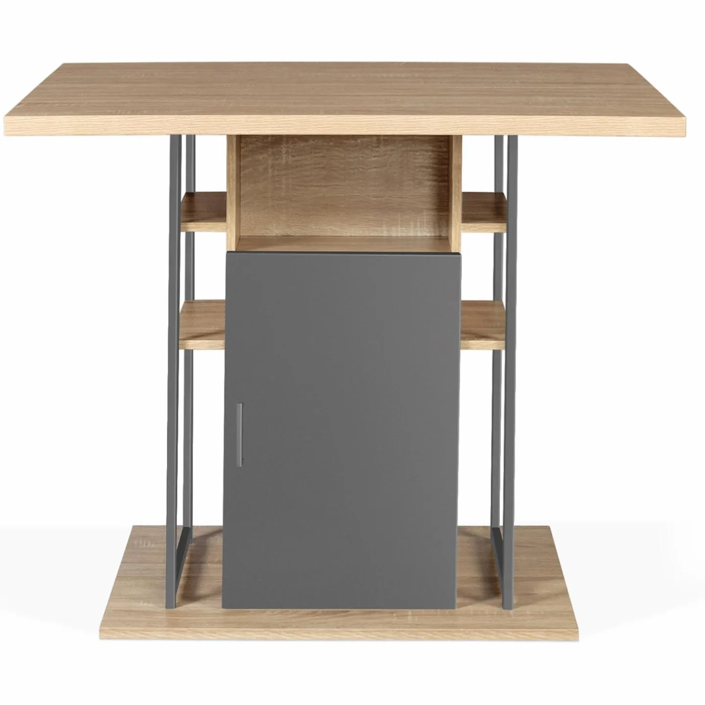 Îlot central cuisine plateau bois imitation hêtre et gris 110 cm*IDMarket Sale