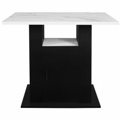 Îlot central effet marbre et bois noir 110 cm*IDMarket Best