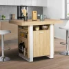 Îlot central industriel bois blanc et imitation hêtre 110 cm*IDMarket Best