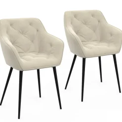 Lot chaises et fauteuils de table beige*IDMarket Sale