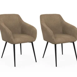 Lot chaises et fauteuils de table taupe*IDMarket