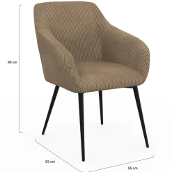 Lot chaises et fauteuils de table taupe*IDMarket