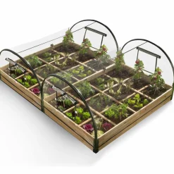 Lot de 2 carrés potager en bois 12 compartiments*IDMarket