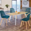 Lot de 4 chaises ajourées bleu canard design*IDMarket Best
