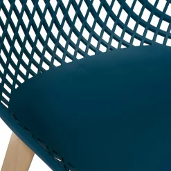 Lot de 4 chaises ajourées bleu canard design*IDMarket Best