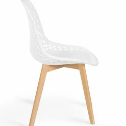 Lot de 4 chaises ajourées blanches design*IDMarket Sale