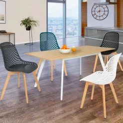 Lot de 4 chaises ajourées dépareillées design*IDMarket Clearance