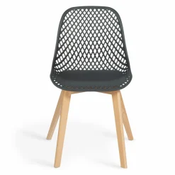 Lot de 4 chaises ajourées grises design*IDMarket Hot