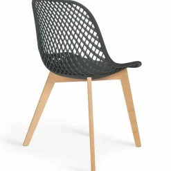 Lot de 4 chaises ajourées grises design*IDMarket Hot