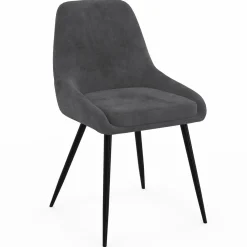 Lot de 6 chaises avec accoudoirs en velours gris foncé*IDMarket Online