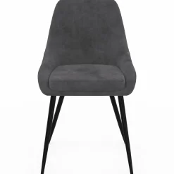 Lot de 6 chaises avec accoudoirs en velours gris foncé*IDMarket Online