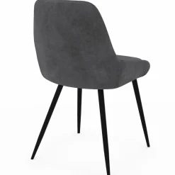 Lot de 6 chaises avec accoudoirs en velours gris foncé*IDMarket Online