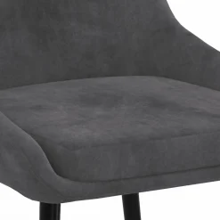 Lot de 6 chaises avec accoudoirs en velours gris foncé*IDMarket Online