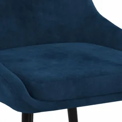 Lot de 4 chaises avec accoudoirs en velours bleu*IDMarket