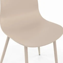 Lot de 6 chaises beige avec pieds en métal*IDMarket