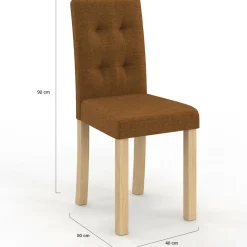 Lot de 6 chaises capitonnées tricolore taupe, beige et marron*IDMarket New